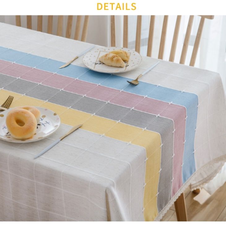 テーブルクロス 北欧風パステル縦縞模様テーブルクロス布