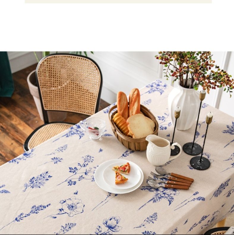 テーブルクロス 野草花柄ボタニカル柄リネンテーブルクロス