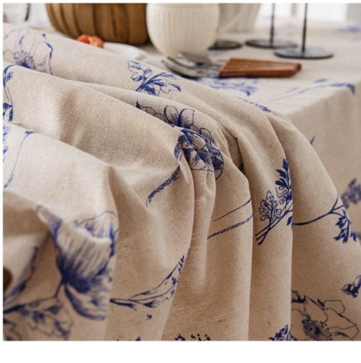 テーブルクロス 野草花柄ボタニカル柄リネンテーブルクロス
