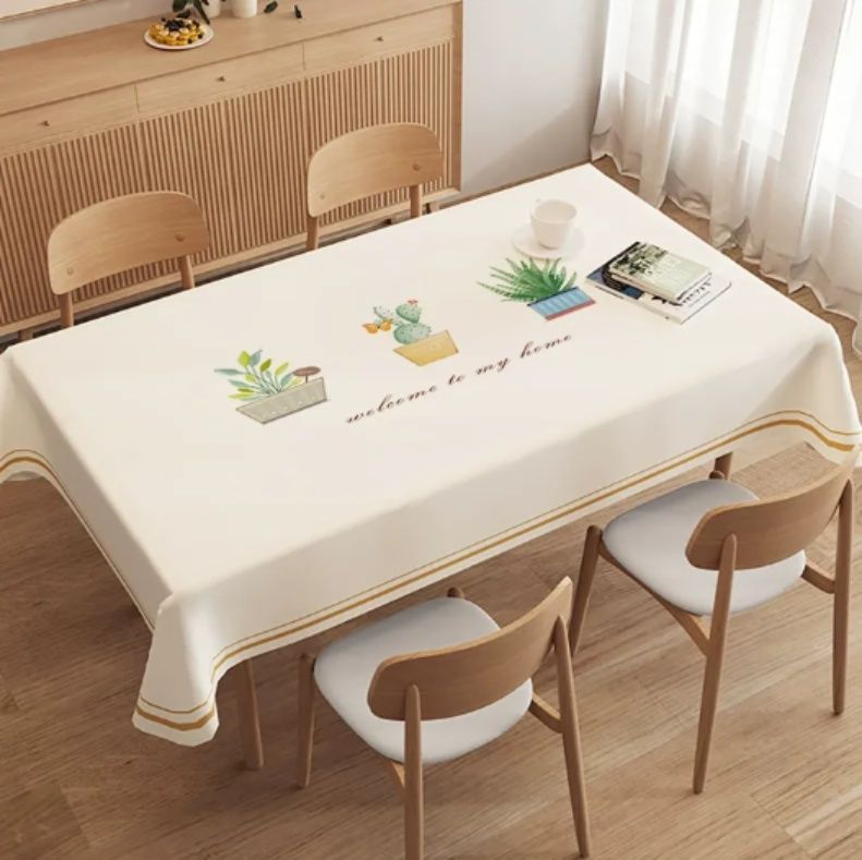 テーブルクロス 虹模様メッセージ入り北欧風テーブルクロス
