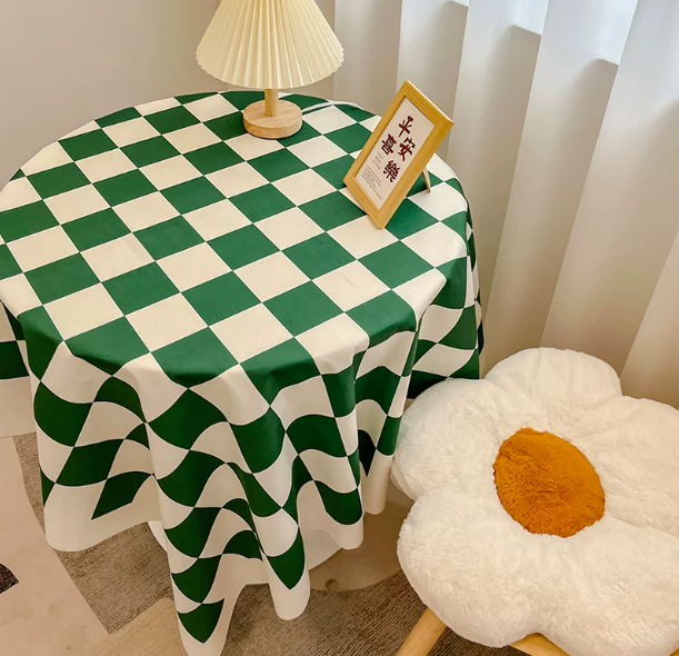 星型幾何学模様のチェック柄テーブルクロス チェック|テーブルクロス