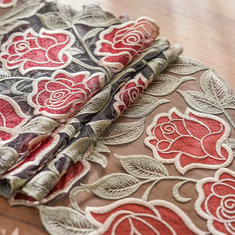 テーブルクロス センタークロス 薔薇刺繍 センタークロス|テーブル