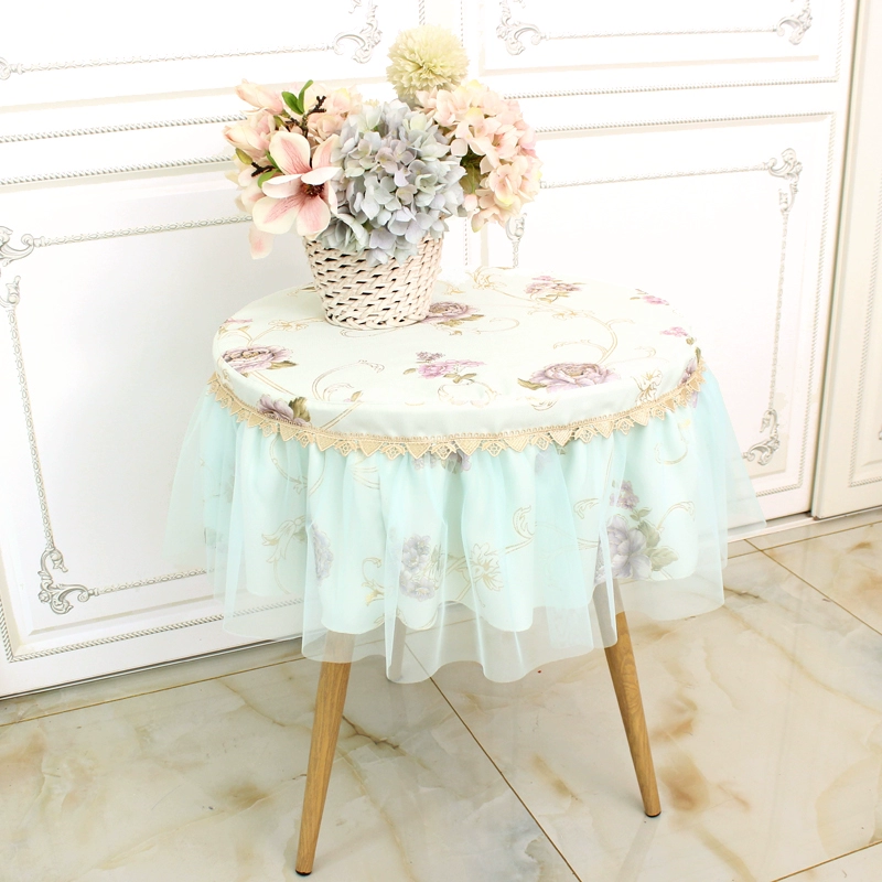 テーブルクロス 小花柄フリル付き二枚重ねテーブルクロス 布|テーブル