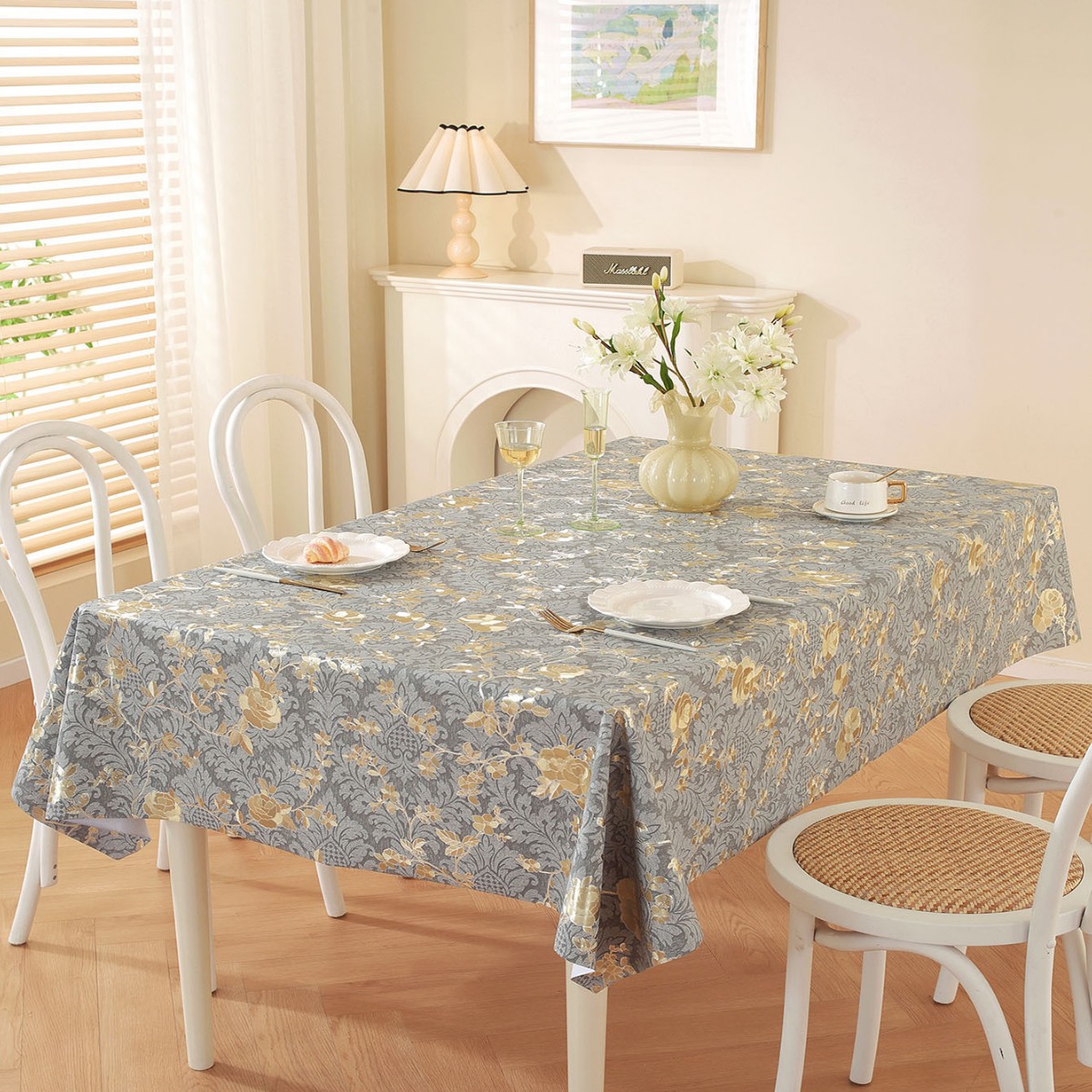 テーブルクロス 優雅な花柄唐草模様のテーブルクロス布 布|テーブル