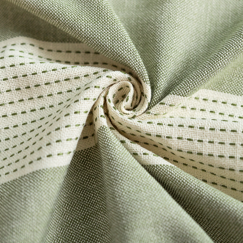 テーブルクロス 縦縞模様タッセル付き円形テーブルクロス布