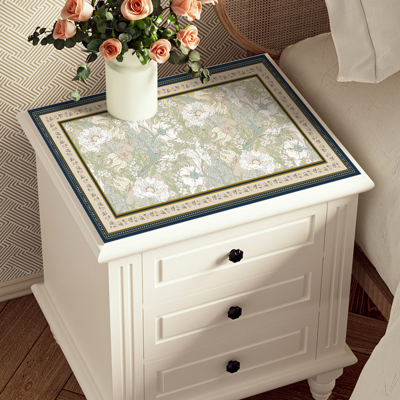 テーブルクロス 花と葉の優雅な装飾枠付きテーブルクロス