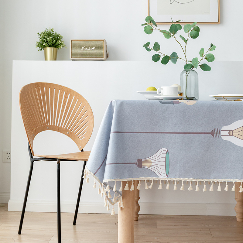 テーブルクロス 北欧風モダン刺繍タッセル付きテーブルクロス