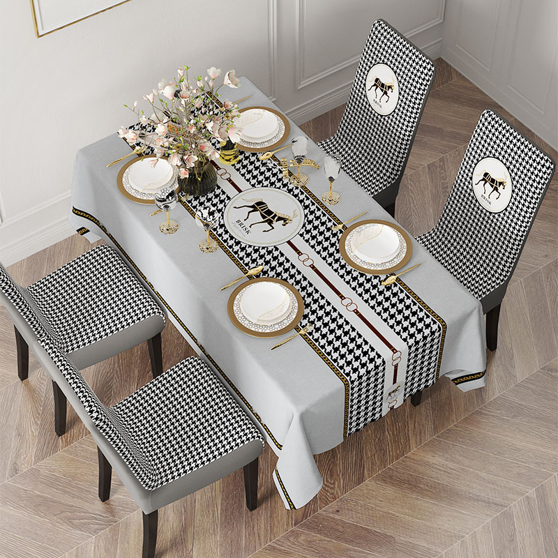 テーブルクロス 千鳥格子柄装飾テーブルランナー風布製クロス