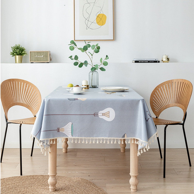 テーブルクロス 北欧風モダン刺繍タッセル付きテーブルクロス