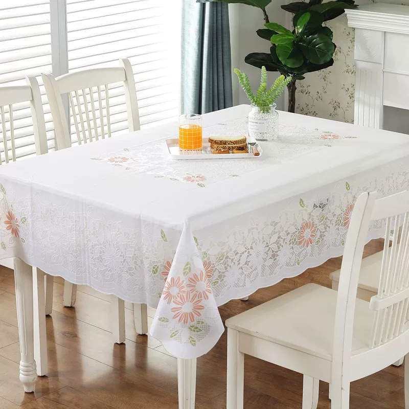 テーブルクロス ビニール 花模様 撥水加工 食卓カバー