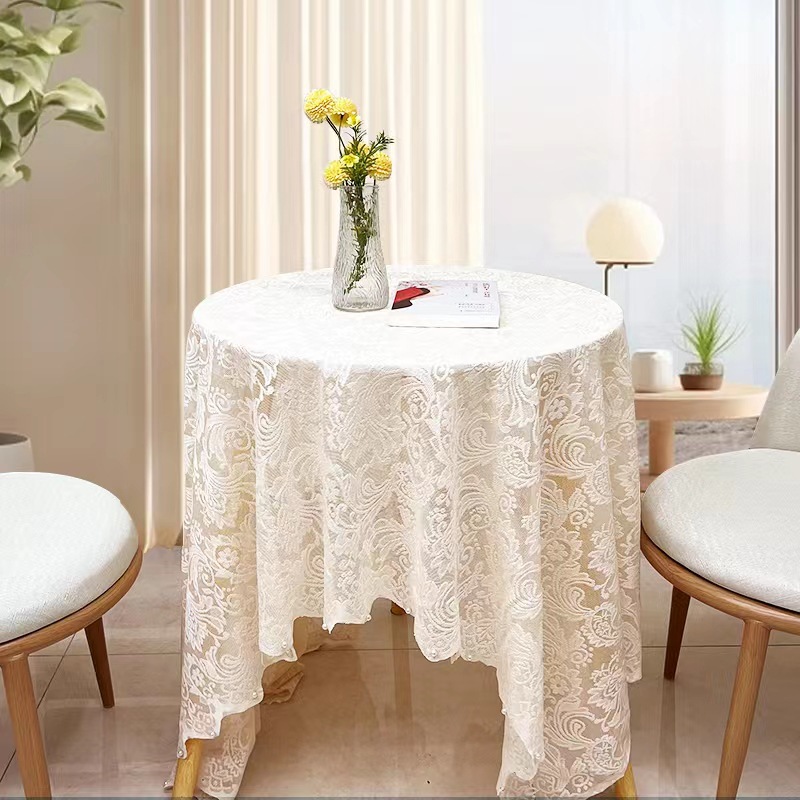 テーブルクロス 花唐草模様レース織りテーブルクロス用布