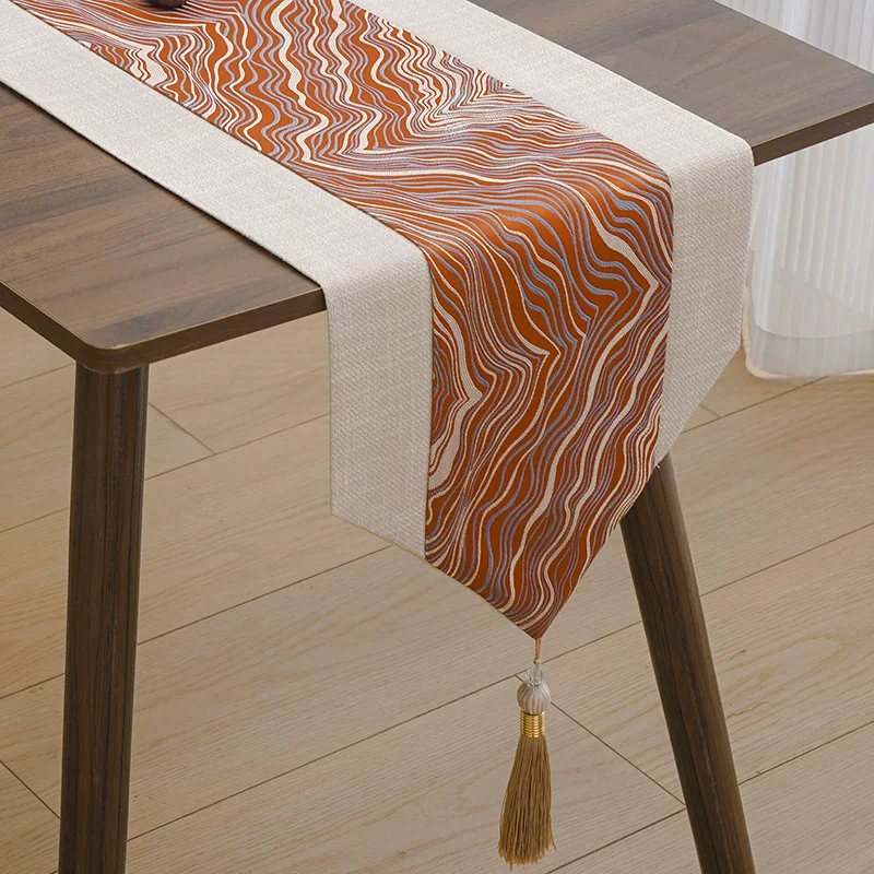 テーブルクロス 流線模様刺繍入り高級感漂うセンタークロス センター