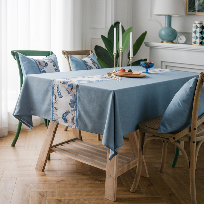 テーブルクロス 花柄テーブルランナー付き上質テーブルクロス