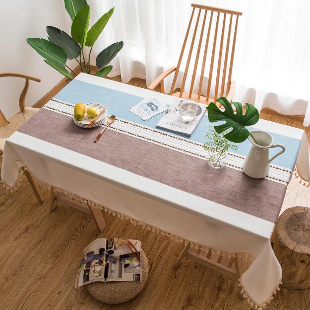 【6人掛け用】北欧風布製テーブルクロス おしゃれ家庭用食卓カバー 