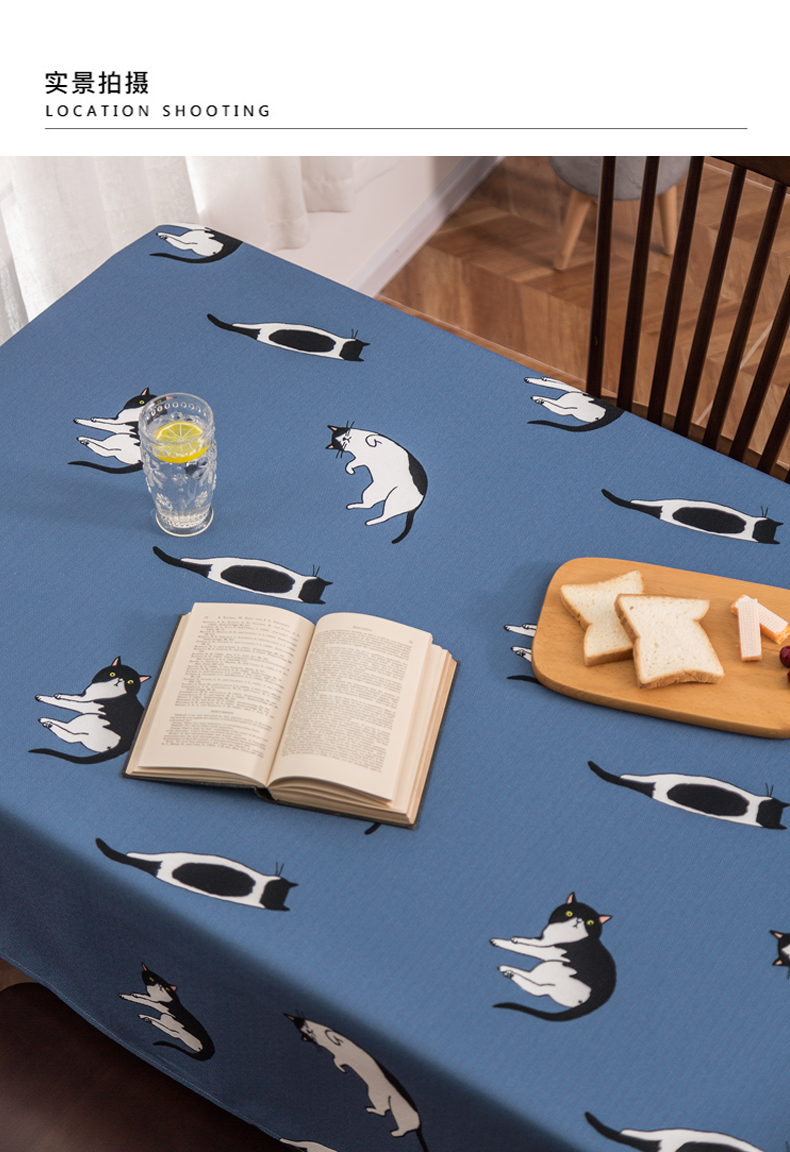 テーブルクロス 愛らしい猫柄のリラックス食卓布