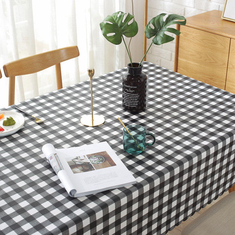 テーブルクロス 北欧風格子模様テーブルクロス