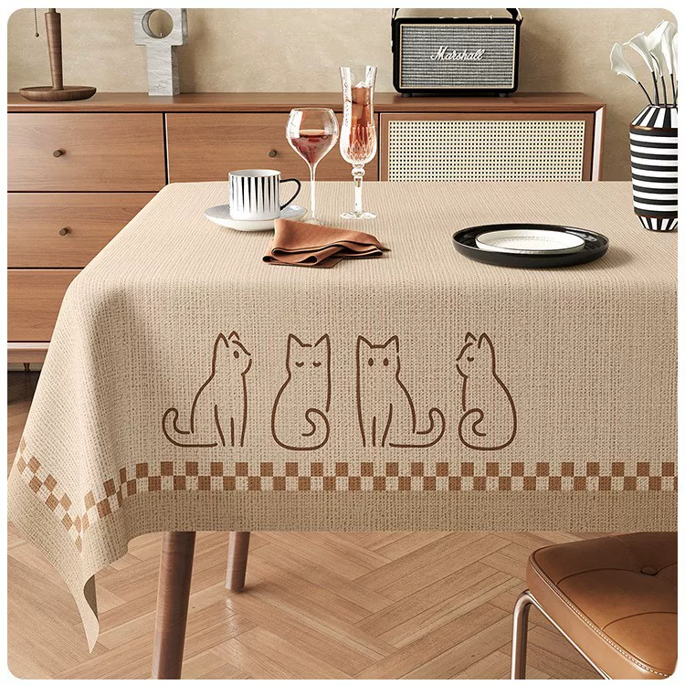 テーブルクロス 花刺繍レース縁取り上品テーブルクロス用布 布