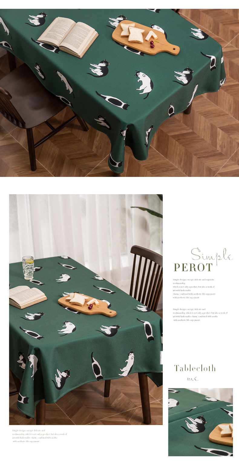 テーブルクロス 愛らしい猫柄のリラックス食卓布