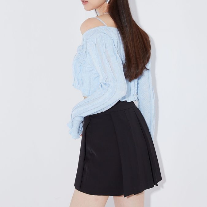 キュロットスカート キュロットスカート リングバックル プリーツキュロット