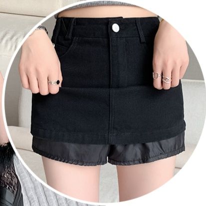キュロットスカート キュロットスカート シンプル台形ミニキュロット