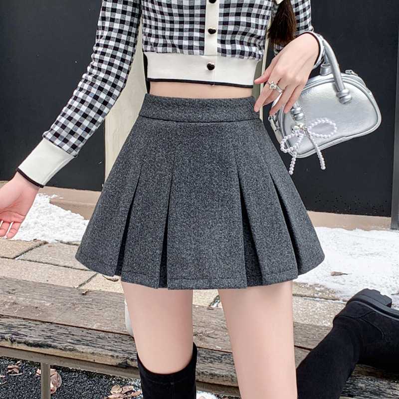 キュロットスカート プリーツキュロット 学生服風 ふんわりガーリー