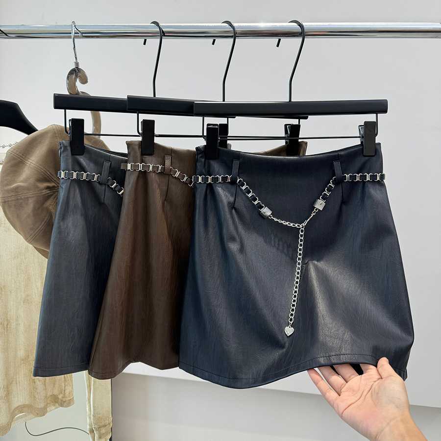 キュロットスカート チェーンハートゆれるキュロットラップ