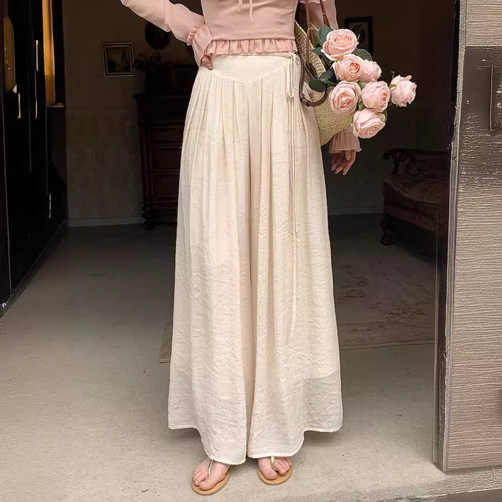 キュロットスカート なめらか素材フレアキュロットスカートロング