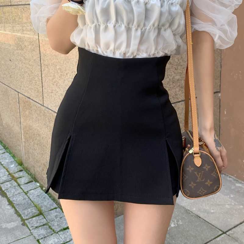 ハイウエストデザインキュロットスカート