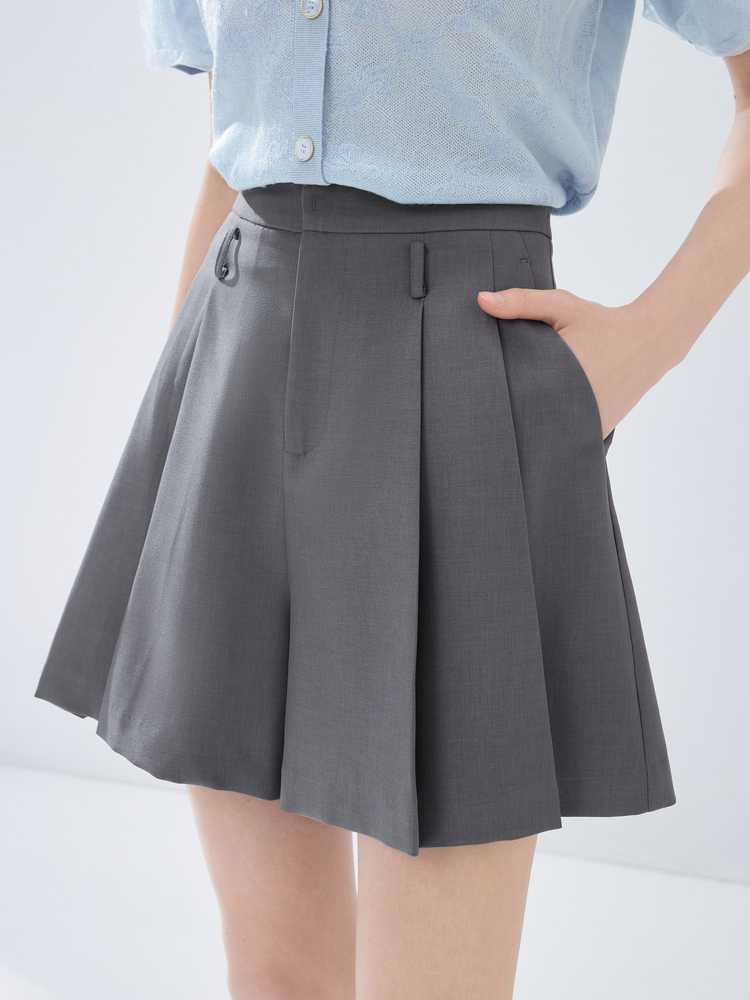 キュロットスカート　タック入りプリーツキュロットスカート