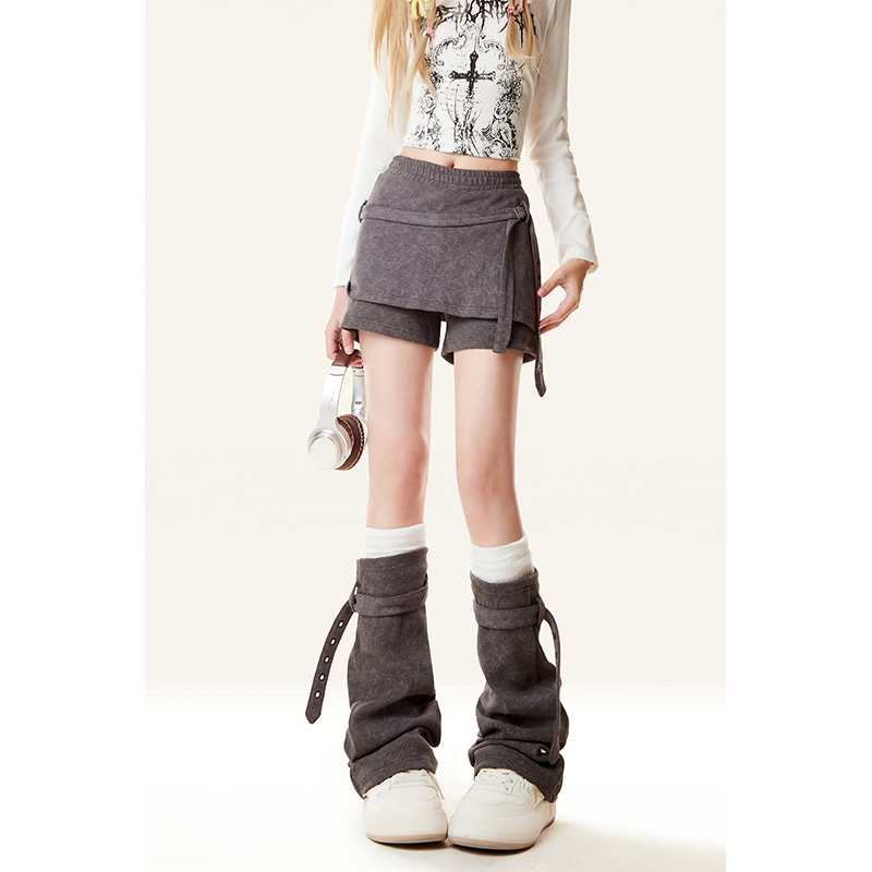 キュロットスカート アシンメトリーラップキュロット