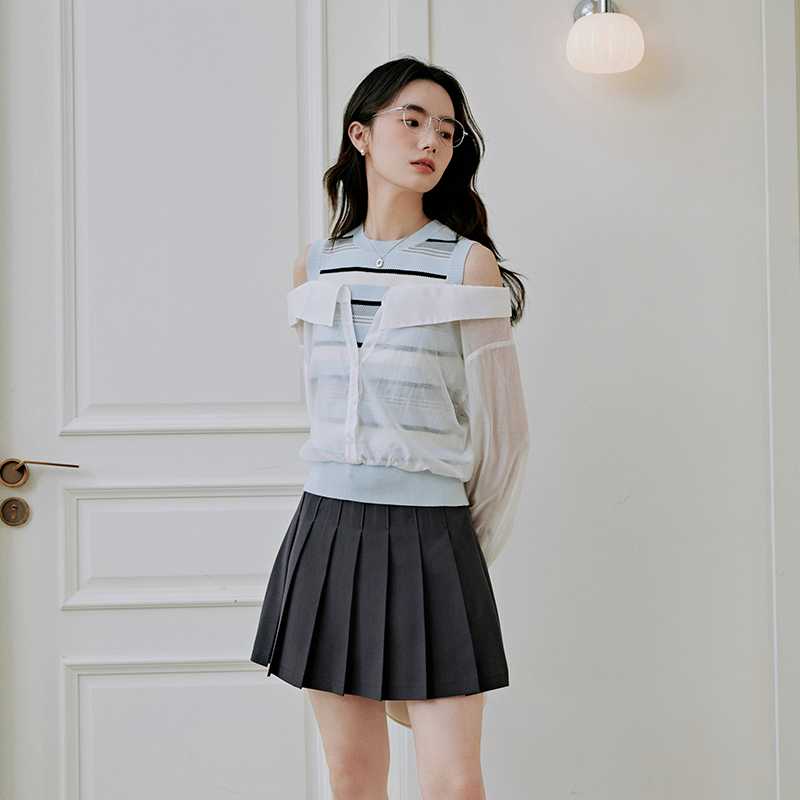 キュロットスカート　クラシカルプリーツキュロットスカート