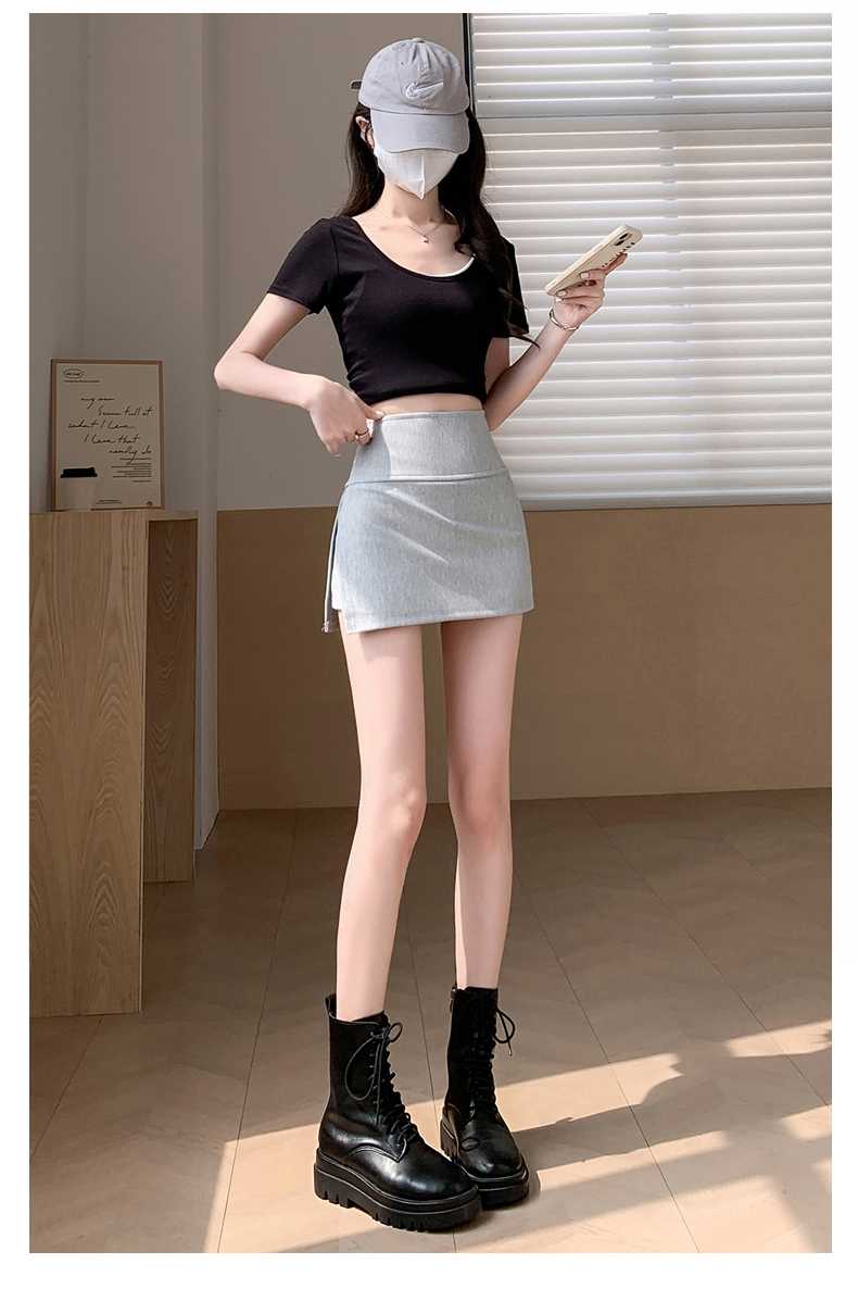 キュロットスカート シンプル重ね風ミニキュロット