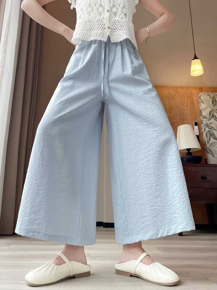 キュロットスカート キュロットスカート 涼やか風合い ゆったりキュロットパンツ