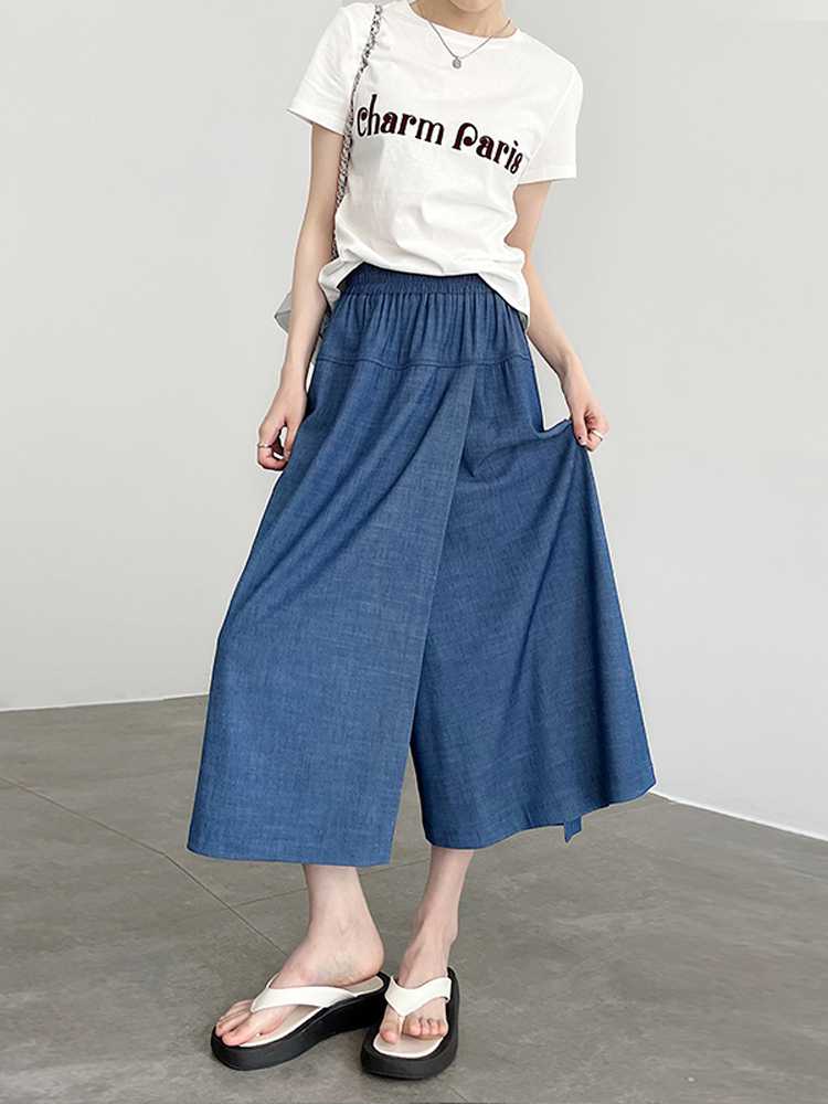 キュロットスカート 風合い豊かな涼やかキュロットスカート