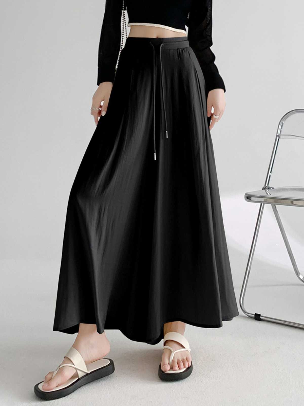 キュロットスカート ゆったりひらりワイドキュロットスカート