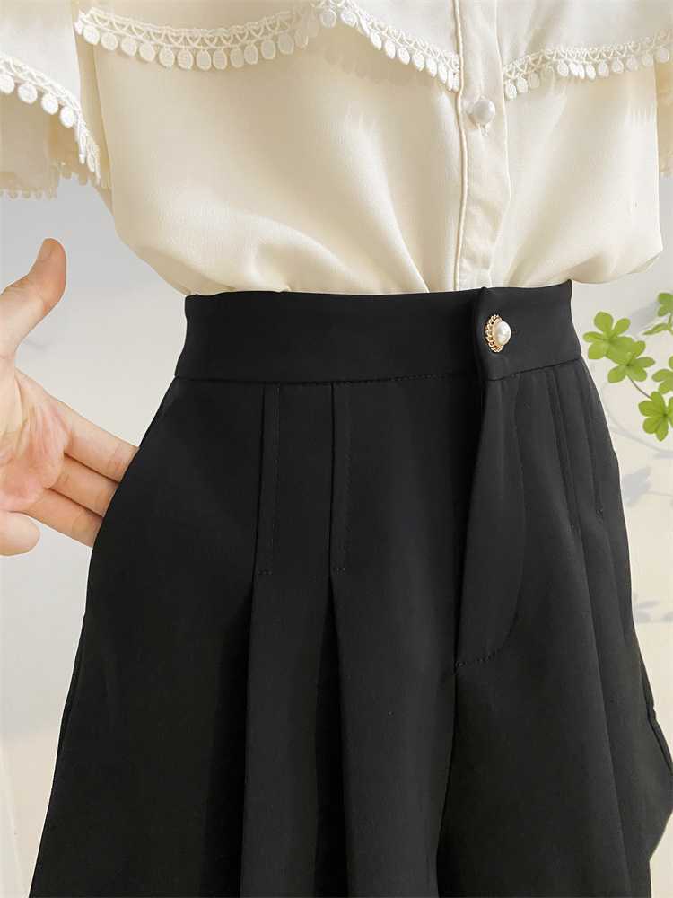 キュロットスカート キュロットスカート 上品プリーツ ワイドキュロット