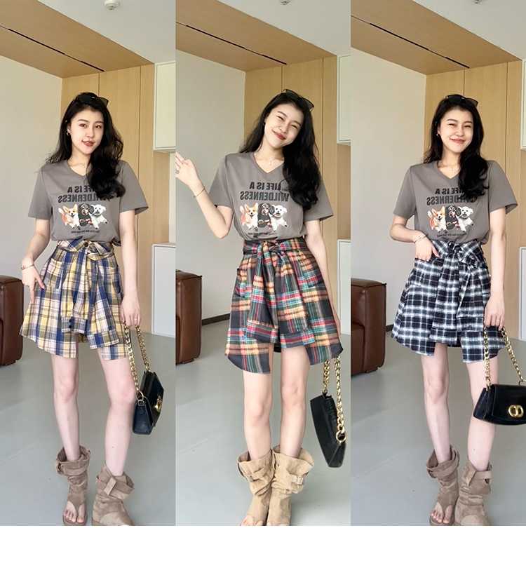 キュロットスカート キュロットスカート ふんわりタータンキュロット