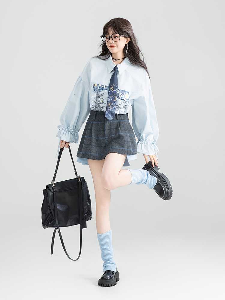 キュロットスカート クラシック格子柄キュロットスカート