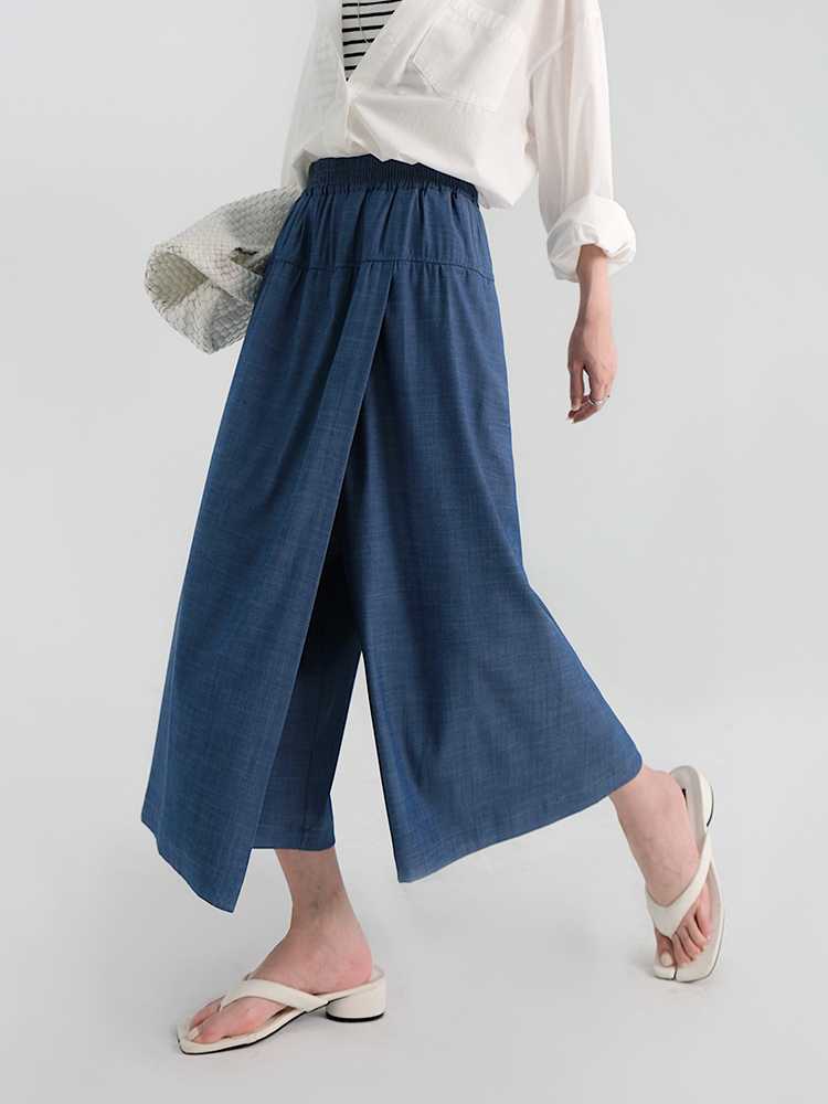 キュロットスカート キュロットスカート ゆったり優雅フレアキュロット