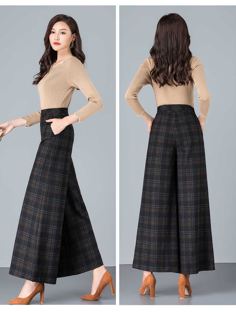 キュロットスカート 格調高いワイドシルエットキュロットスカート