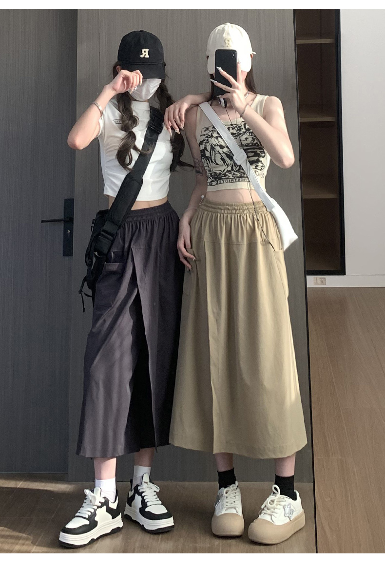 キュロットスカート キュロットスカート ゆったりロング丈フレアキュロット
