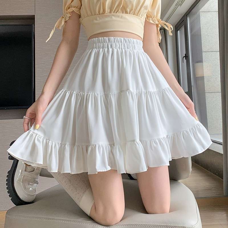 キュロットスカート ティアードフリルキュロットプリーツスカート