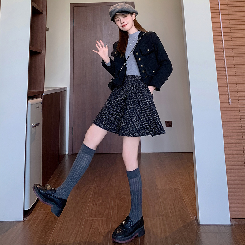 キュロットスカート クラシック格子柄キュロットスカート