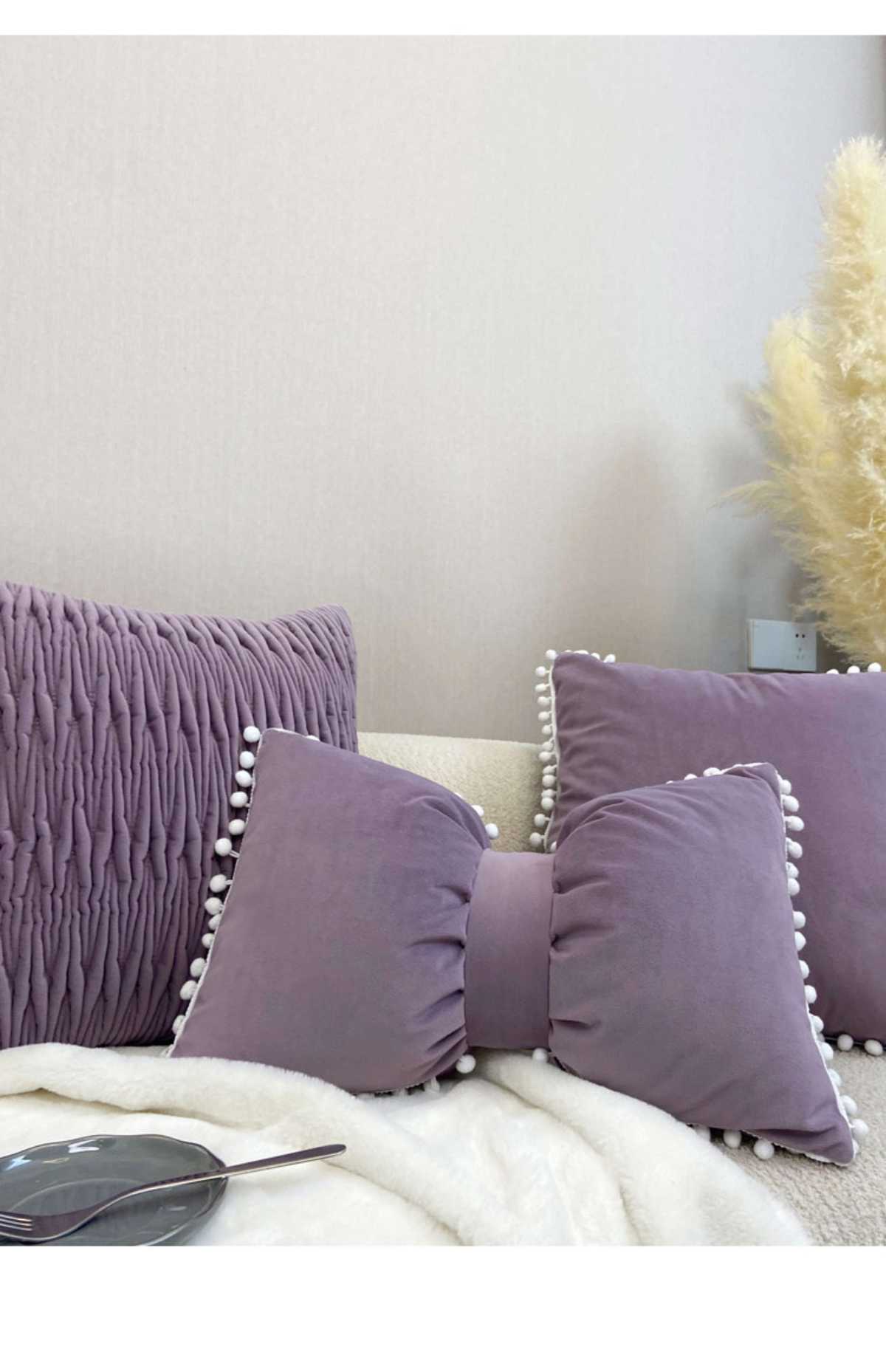 ふわもこポンポン装飾クッションカバー