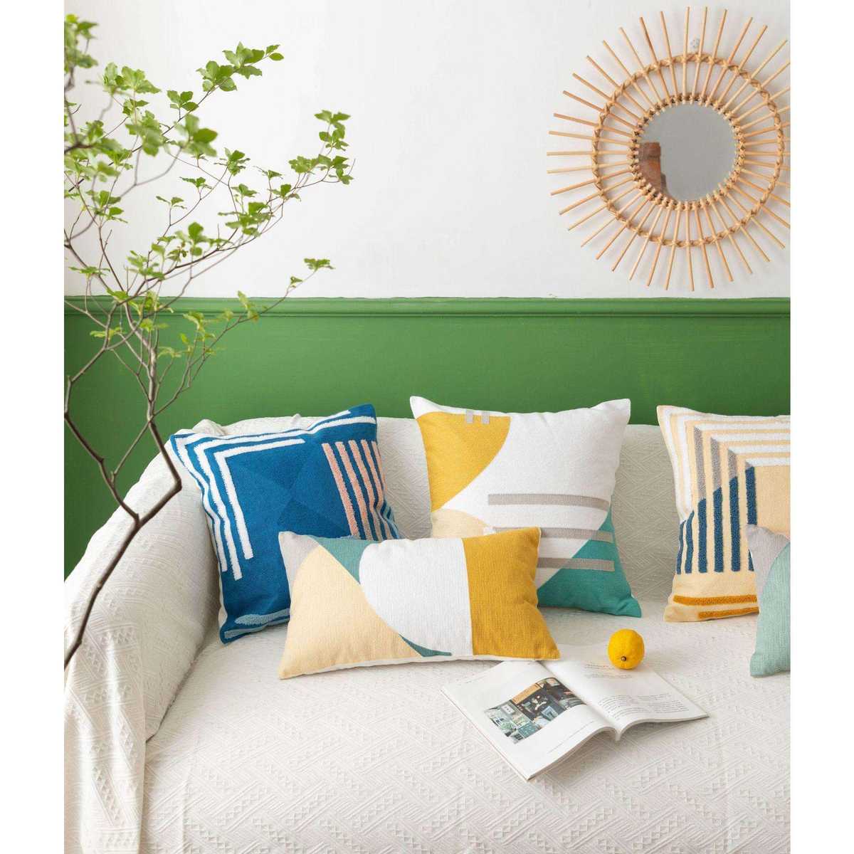 北欧風幾何学模様クッションカバー