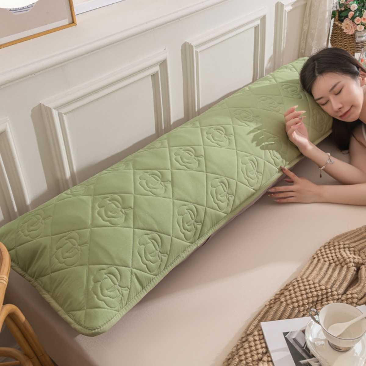 クッションカバー 花柄キルト座布団 ふわり眠り