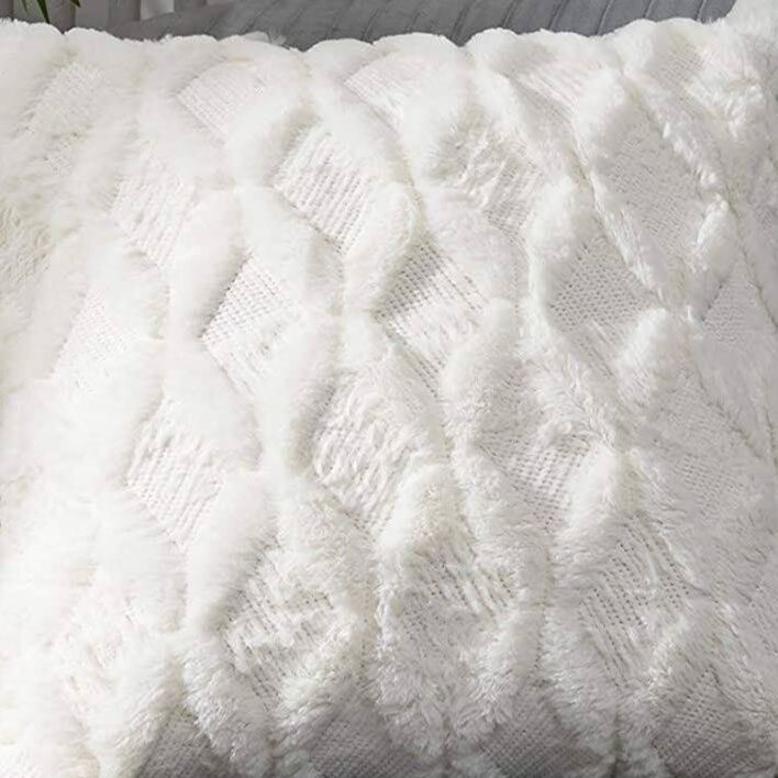 クッションカバー 立体編み模様のふわふわ北欧風クッション