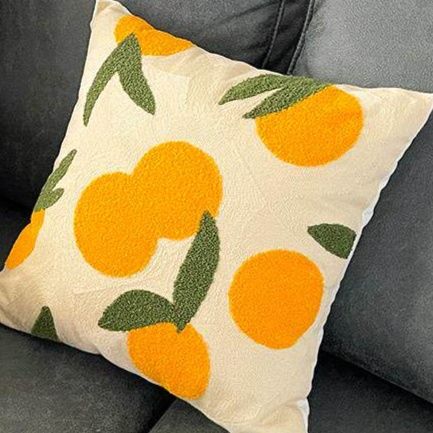 クッションカバー 南国フルーツ刺繍