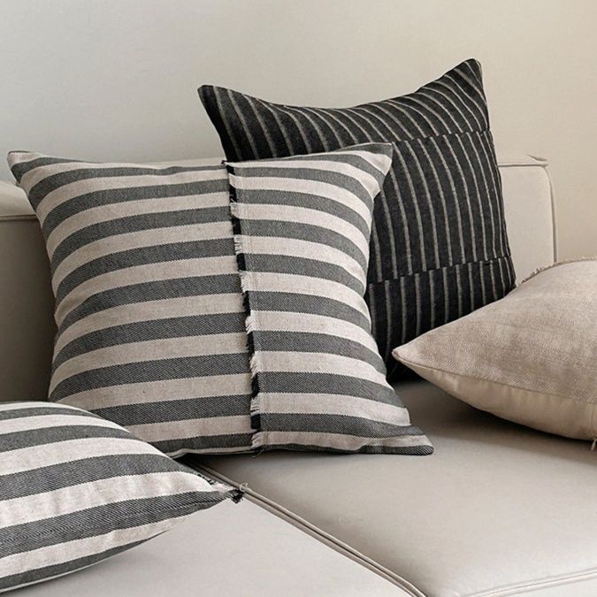 クッションカバー 太ボーダー柄ストライプクッション