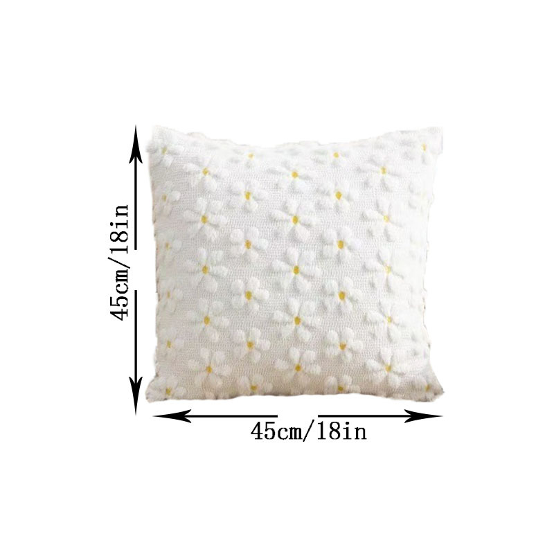 クッションカバーおしゃれ刺繍のふんわり癒し